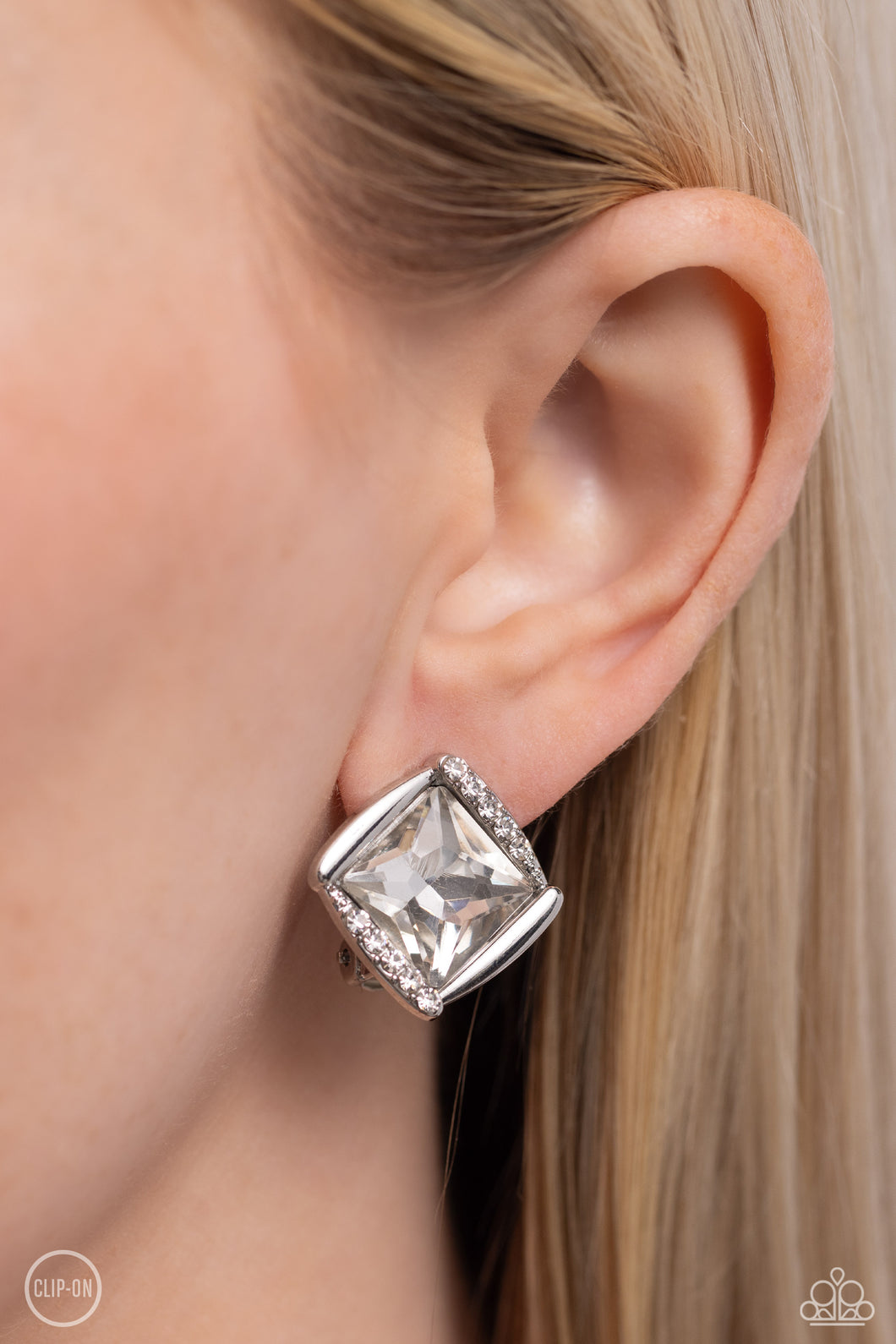 Sparkle Squared - White Clip-on