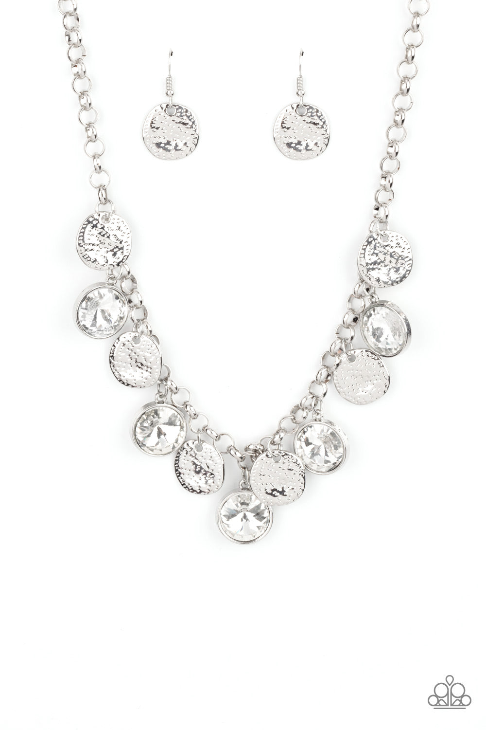 Spot On Sparkle - White necklace