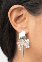 Load image into Gallery viewer, Harmonically Holographic - White post earrings
