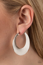 Load image into Gallery viewer, Power Curves - Silver Hoop Earrings
